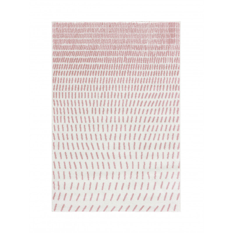 Alfombra De Salón Shaggy Rosa Motivo Geométrico Suave Pelo Largo 150x200cm- Decoración- Mobiliario De Hogar_0