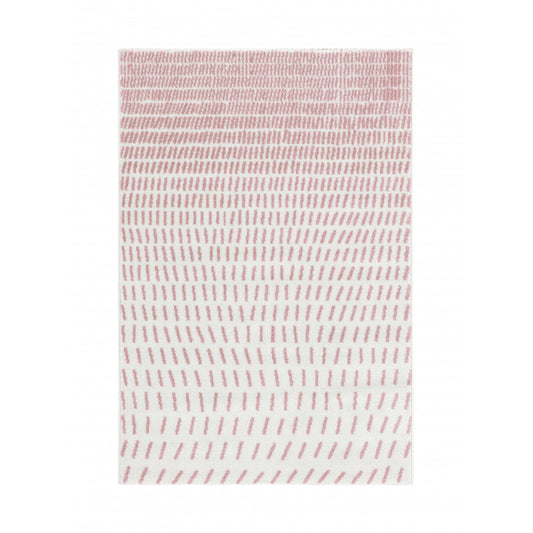 Alfombra De Salón Shaggy Rosa Motivo Geométrico Suave Pelo Largo 150x200cm- Decoración- Mobiliario De Hogar_0