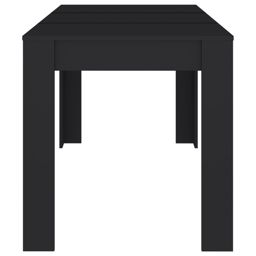 Mesa De Comedor De Madera Contrachapada Negro 140x74,5x76 Cm_2