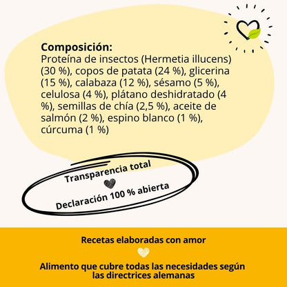 BugBell EnergyWonder Pienso – hipoalergénico, sin cereales, con proteína de insecto, plátano y chía_2
