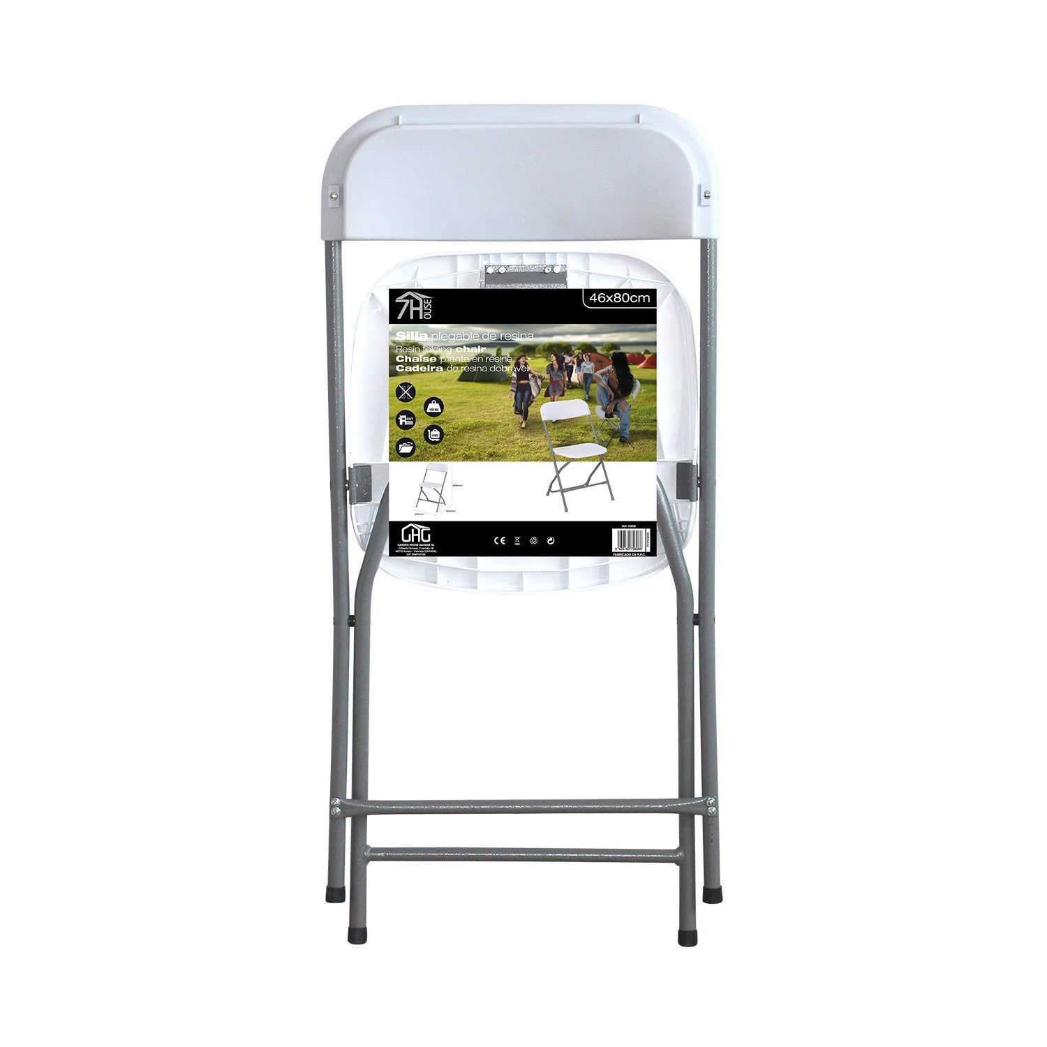 Silla Plegable Blanca 49x44.5x80.5cm 7house_4