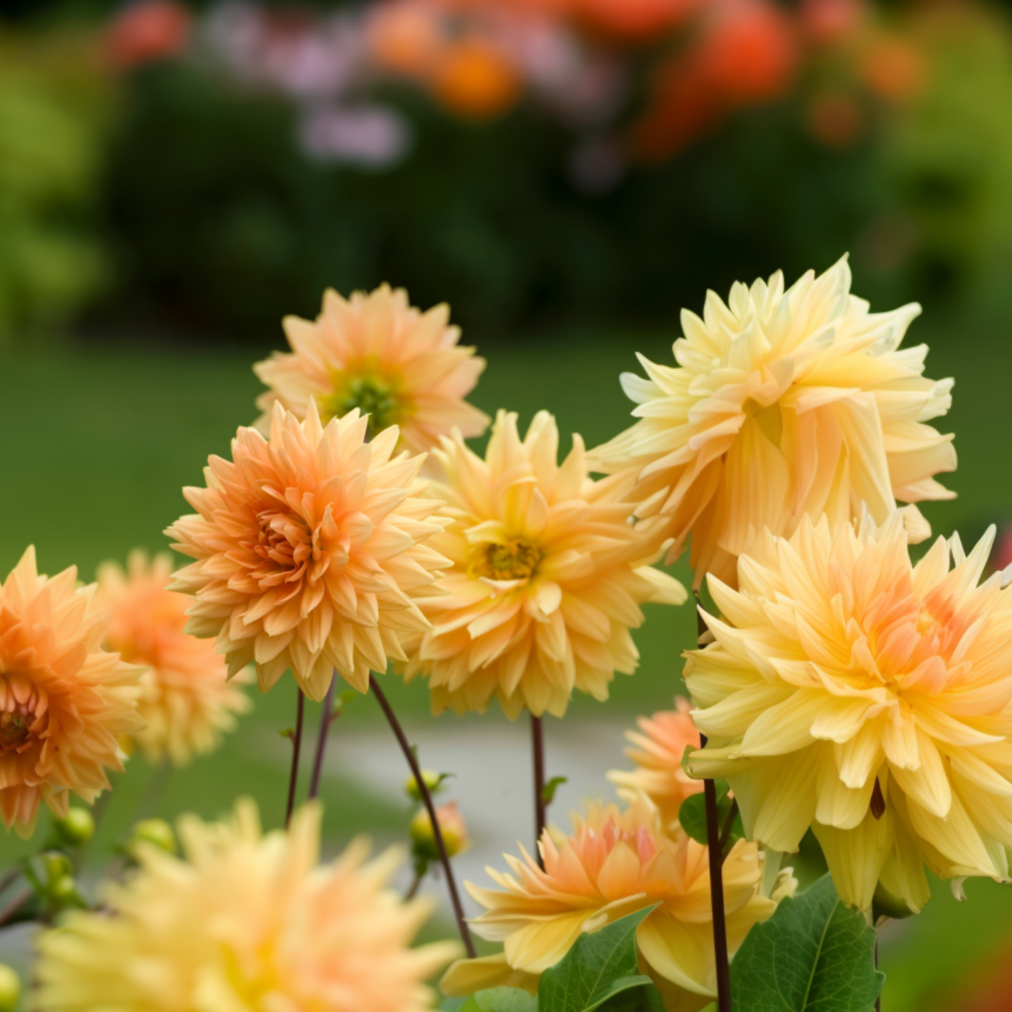 Tubérculos De Dalia - 4 Pzs - Dahlia 'bouqet Sunshine'_4