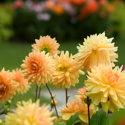 Tubérculos De Dalia - 4 Pzs - Dahlia 'bouqet Sunshine'_4