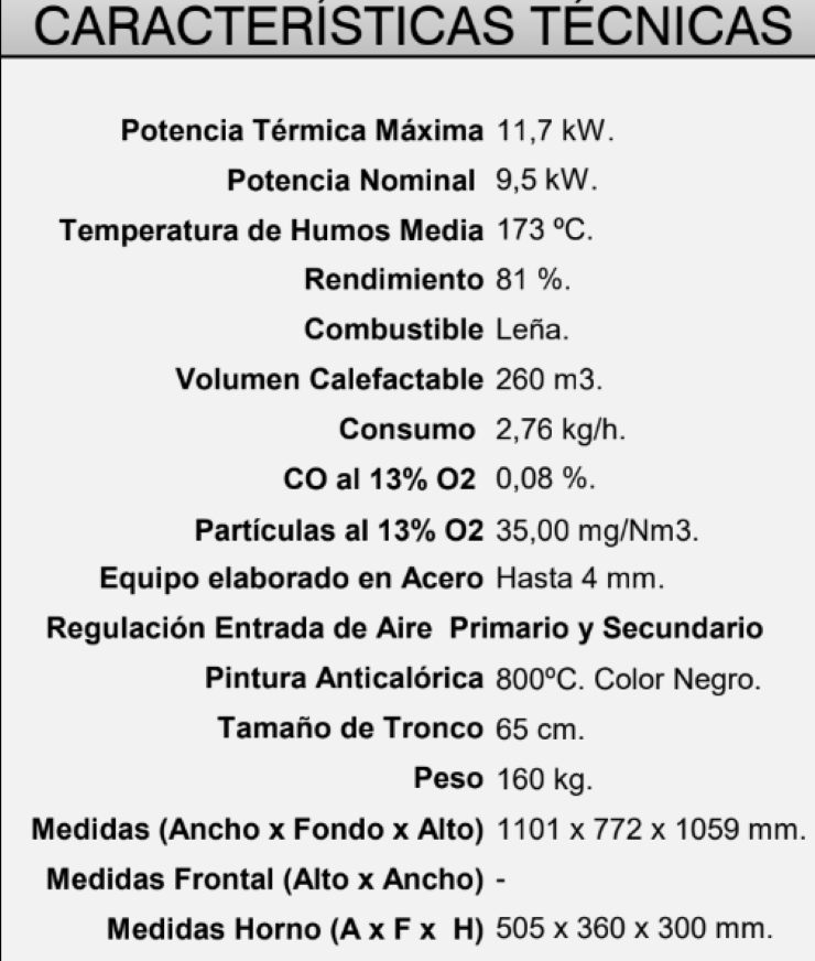 BRICOSOL Horno de leña rincón con bandeja de 50 cm FM MODELO HL-100 RF Interior Fundición_2