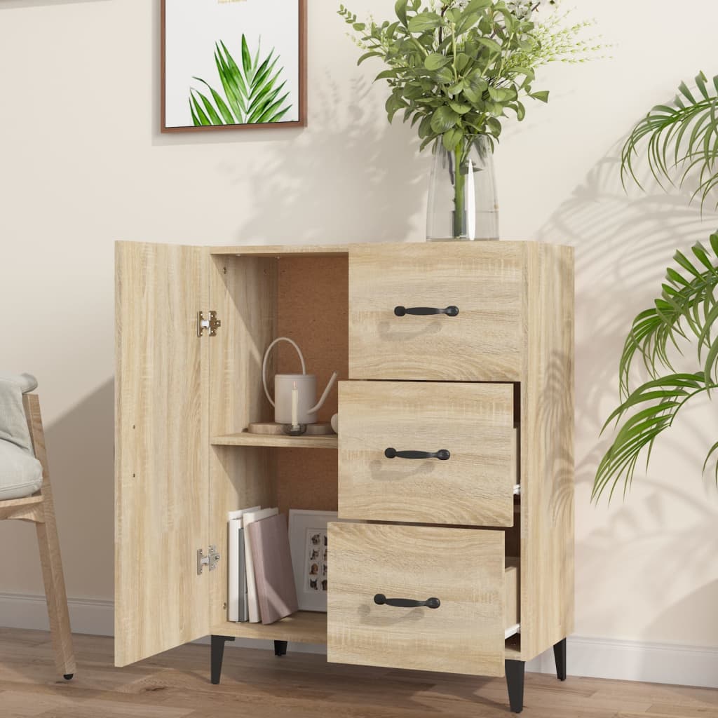 Aparador De Madera De Ingeniería Roble Sonoma 69,5x34x90 Cm / Vetonek_3