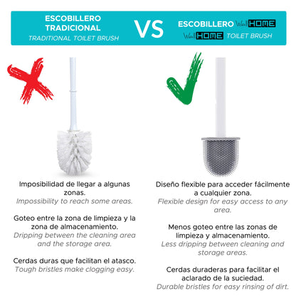 Escobilla Para Inodoro En Tpr Y Caucho Termoplástico Color Blanco
