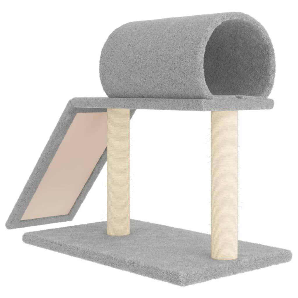 Vidaxl Rascador Para Gatos Con Túnel Y Escalera Gris Claro 55,5 Cm_4