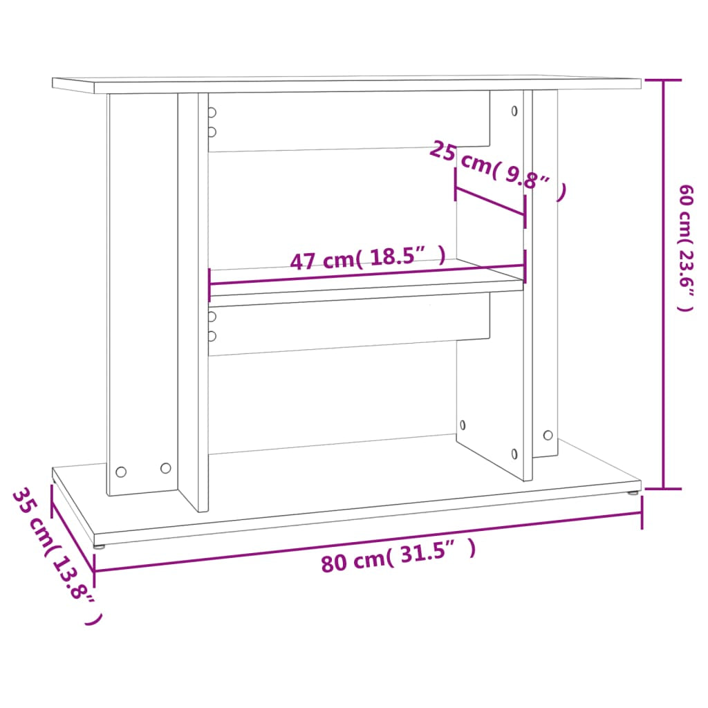 Vidaxl Soporte Para Acuario Sonoma Gris 80x35x60 Cm Madera Sintética_2
