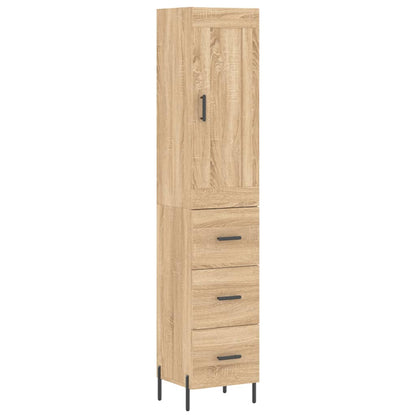 Aparador De Madera Contrachapada Roble Sonoma 34,5x34x180 Cm_1