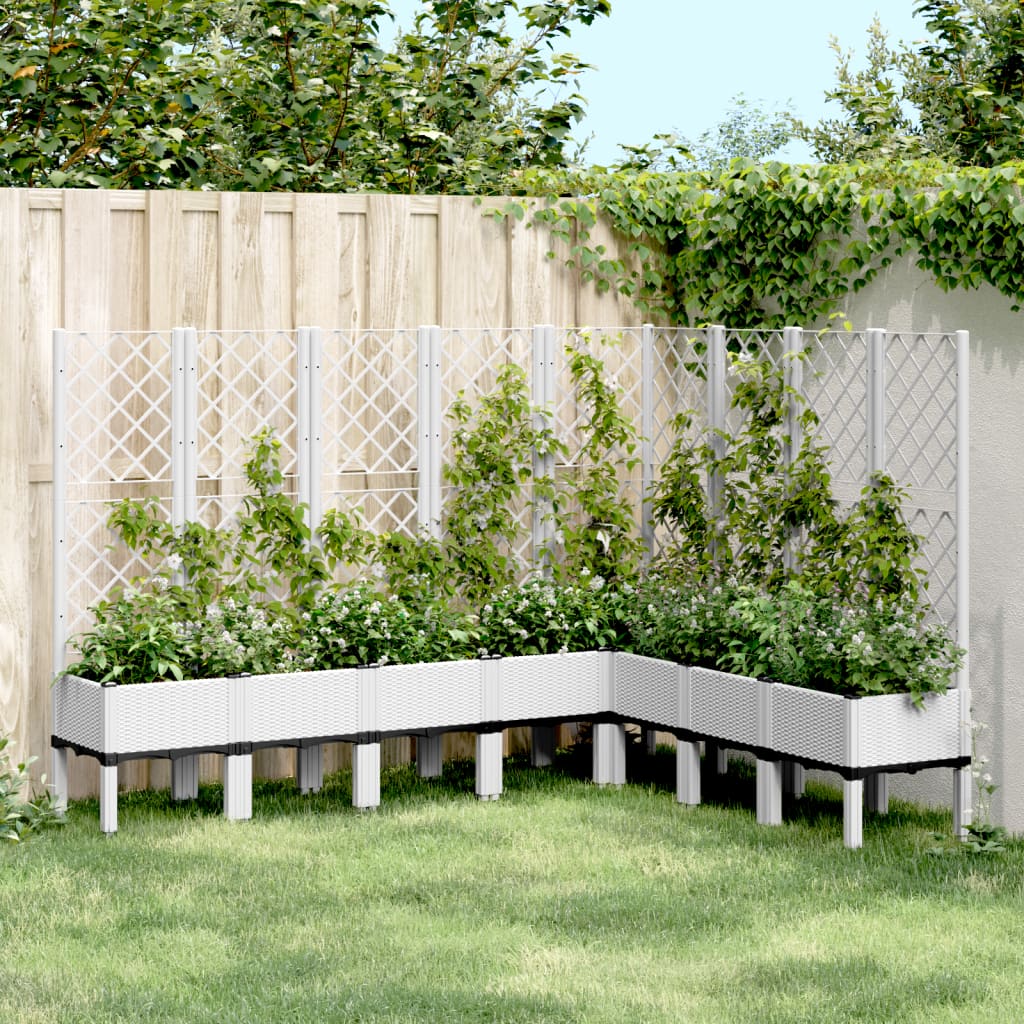 Jardinera Con Enrejado Pp Blanco 200x160x142 Cm_1