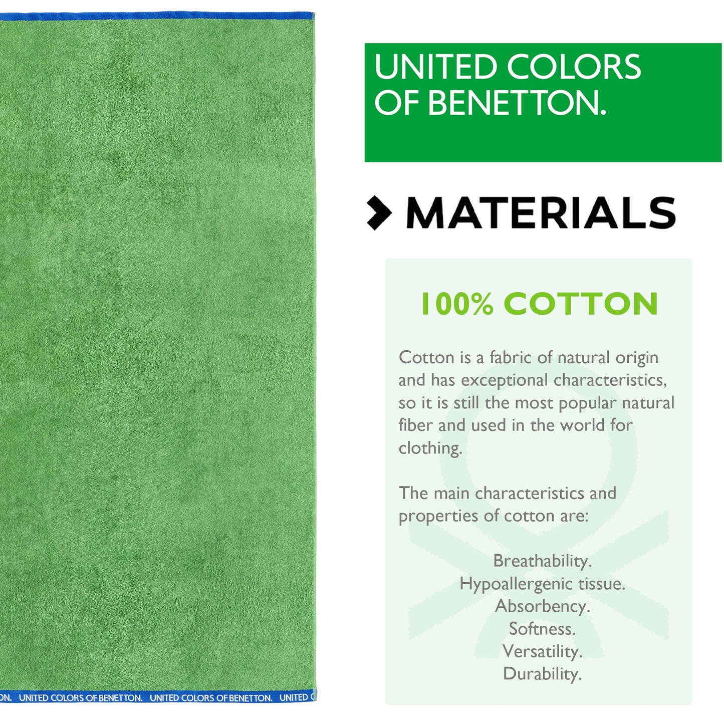 Toalla De Playa 90x160cm 380gsm 100% Algodón Velour Verde Rainbow