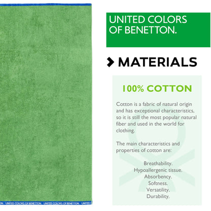 Toalla De Playa 90x160cm 380gsm 100% Algodón Velour Verde Rainbow