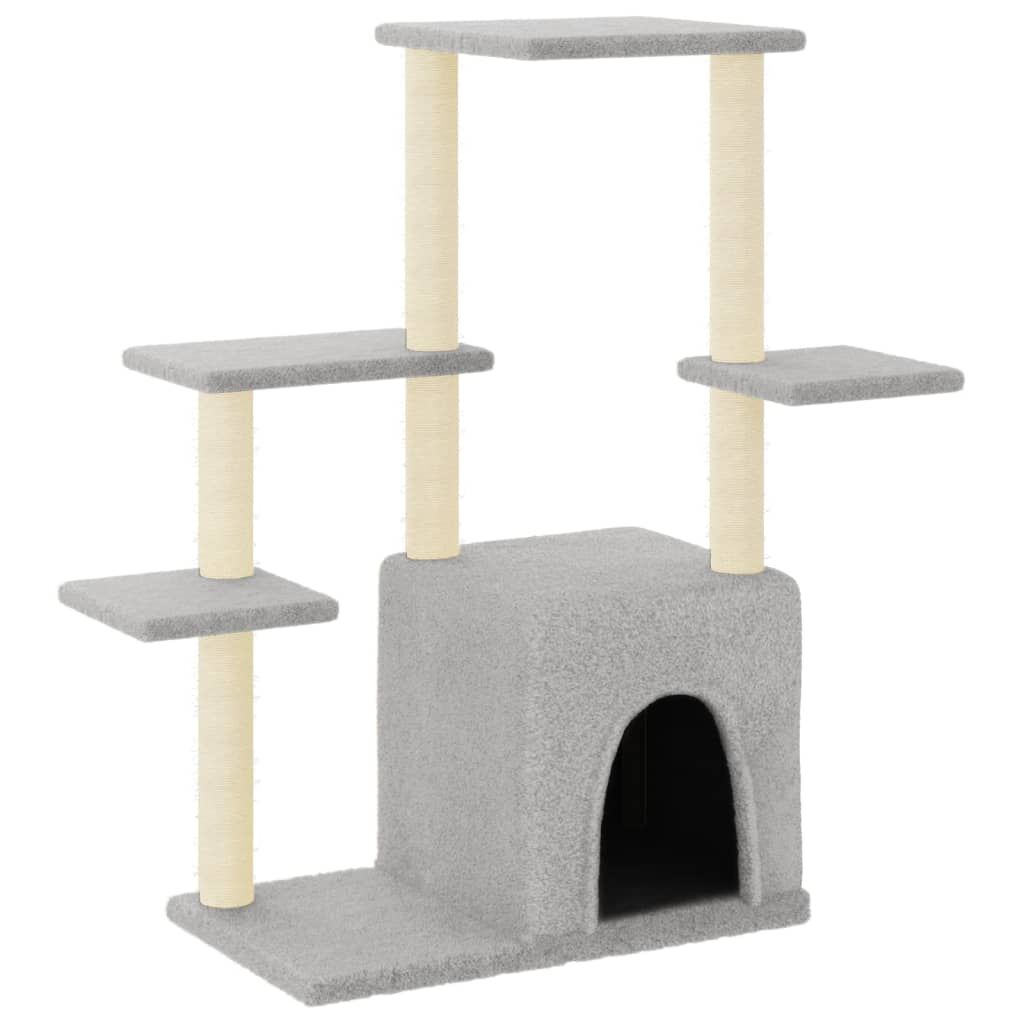 Vidaxl Rascador Para Gatos Con Postes De Sisal Gris Claro 97,5 Cm_0