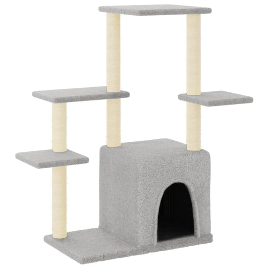 Vidaxl Rascador Para Gatos Con Postes De Sisal Gris Claro 97,5 Cm_0