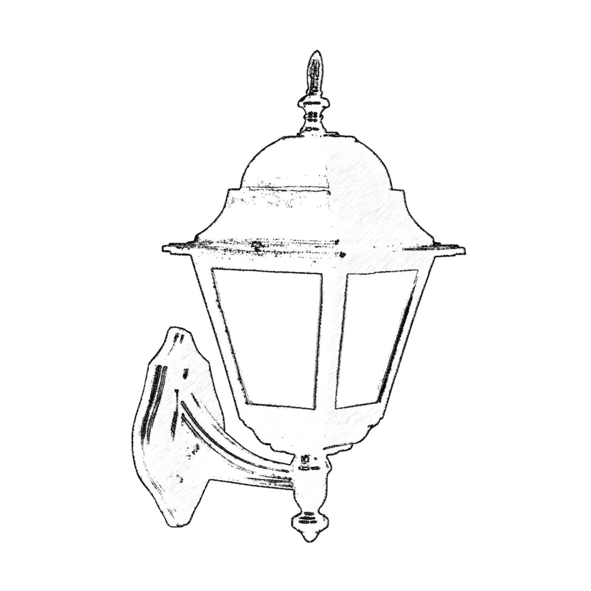 Aplique De Pared Para Exterior, Abs , Negro, 25x18x36, Casquillo E 27 Max 60 W_1