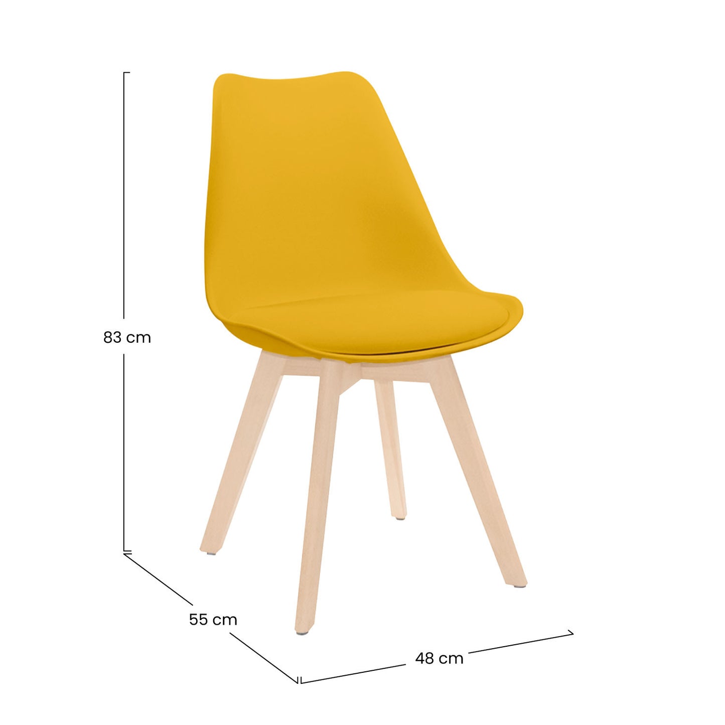 Silla De Comedor Estilo Nórdico Daria 83x55x48cm Thinia Home_4