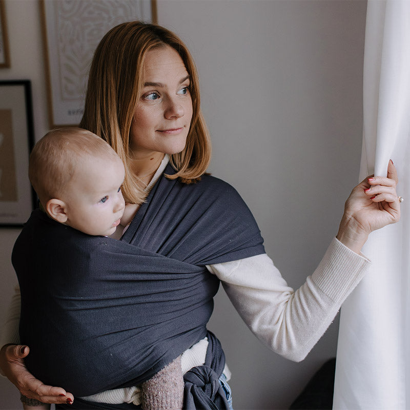 Fular Elástico Portabebé Bambú, Boba Wrap Serenity. Charcoal_2