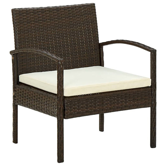 Vidaxl Silla De Jardín Con Cojín Ratán Sintético Marrón_0