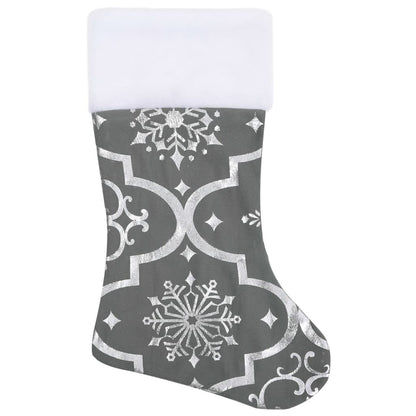 Vidaxl Falda Del Árbol De Navidad De Lujo Con Calcetín Tela Gris 90 Cm_3
