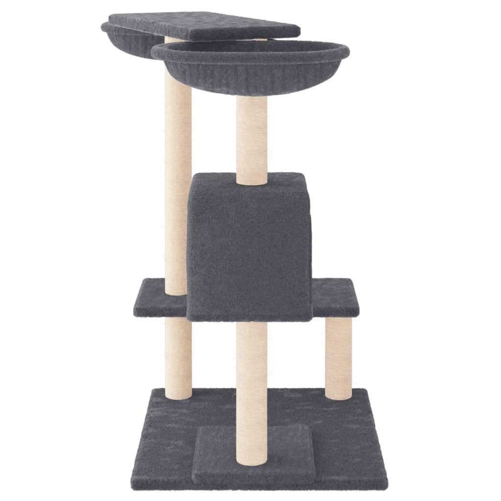 Vidaxl Rascador Para Gatos Con Postes Gris Oscuro 82 Cm_3