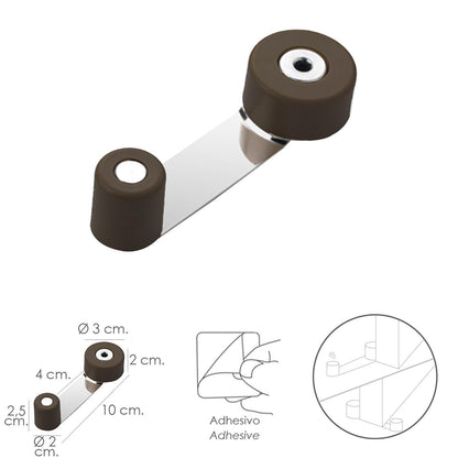 Tope Puerta Con Retenedor Metalico / Goma Marron_1