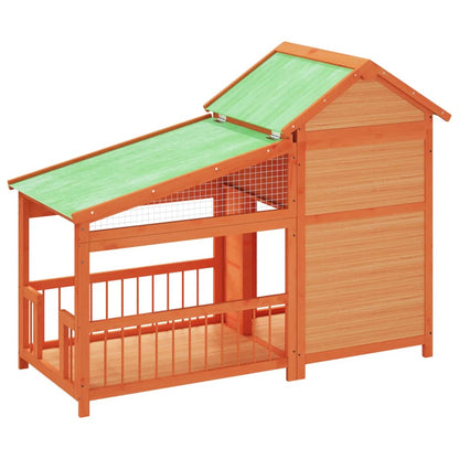 Caseta Para Perros Madera Maciza De Pino Marrón 143x60,5x109 Cm_4