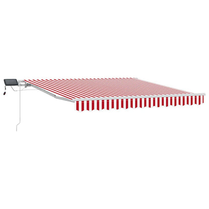 Toldo Retráctil Rojo Y Blanco 350 X 250 Cm Tela Y Aluminio_0