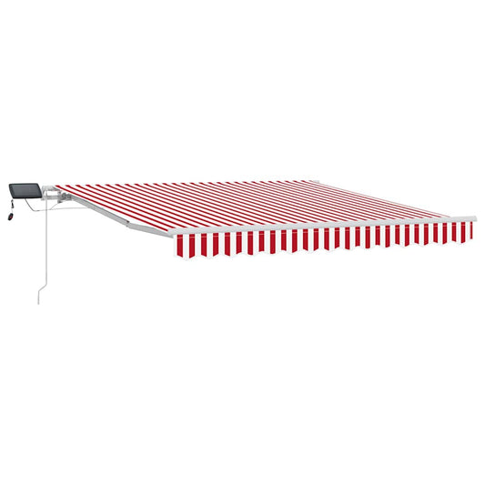 Toldo Retráctil Rojo Y Blanco 350 X 250 Cm Tela Y Aluminio_0