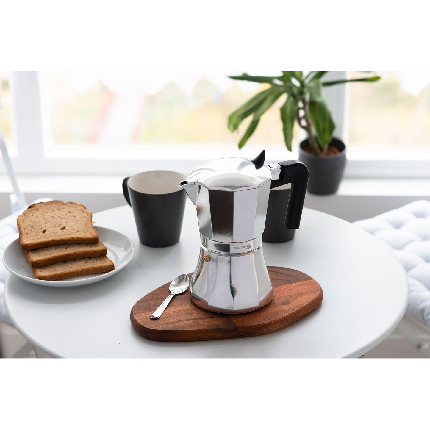 Cafetera Italiana Inducción 6 Tazas Café, Aluminio, Todo Tipo Cocinas, Vitrocerámica, Gas Fagor 81cffgacu06 Plata_1
