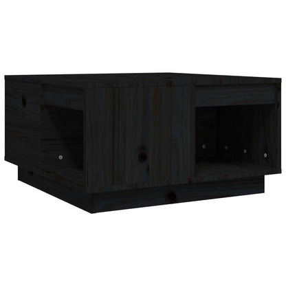 Mesa De Centro De Madera Maciza De Pino Negro 60x61x32,5 Cm_0