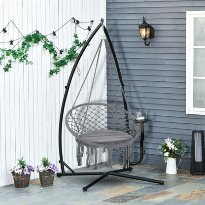 Outsunny Soporte Para Silla Colgante 190 Cm Sostén Para Columpio Con Mesita_1