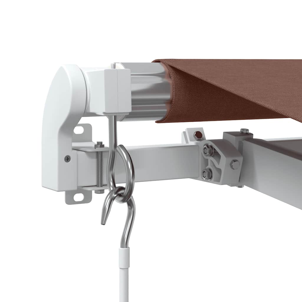 Toldo Retráctil Manual Con Luz Led Marrón 350x250 Cm_5