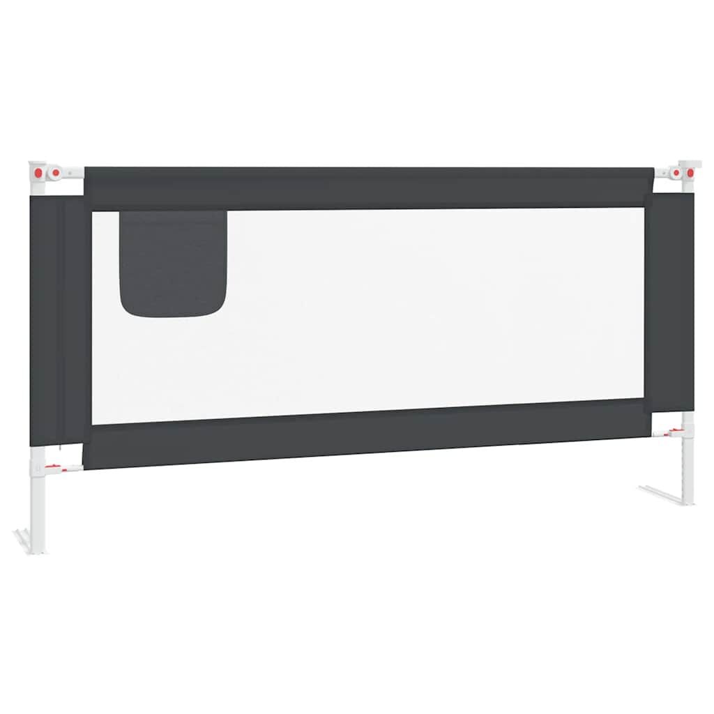 Vidaxl Barandilla De Seguridad Cama De Niño Gris Oscuro Tela 180x25 Cm_0