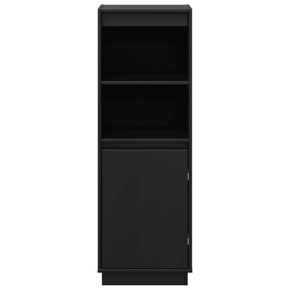 Aparador Alto De Madera Maciza De Pino Negro 37x34x110 Cm / Vetonek_0