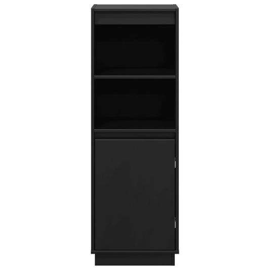 Aparador Alto De Madera Maciza De Pino Negro 37x34x110 Cm / Vetonek_0