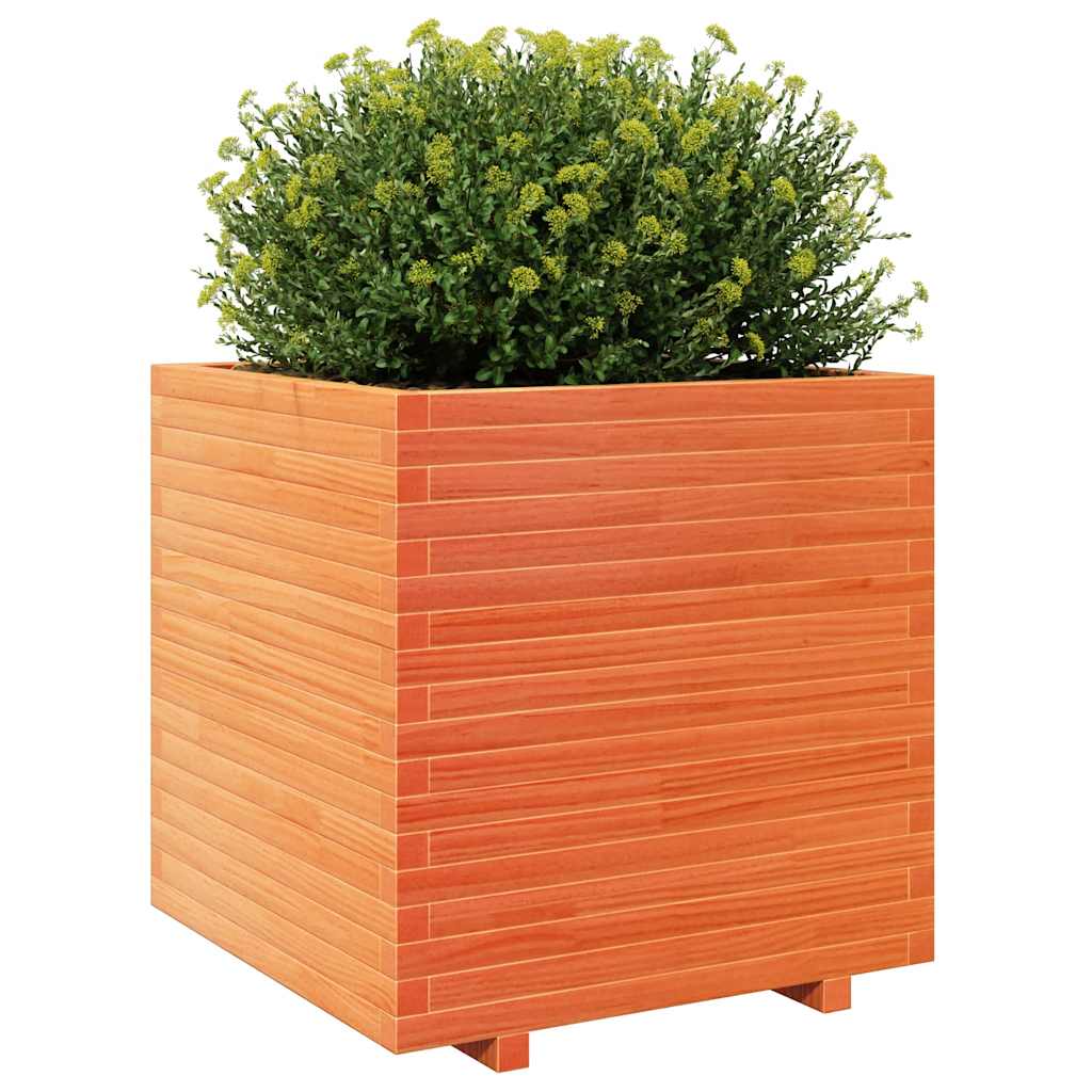 Jardinera Madera Maciza De Pino Marrón Cera 70x70x72,5 Cm_3