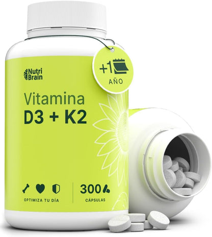 Vitamina D3 4000ui Y K2 Para Huesos E Inmunidad Nutribrain 300 Comprimidos_0