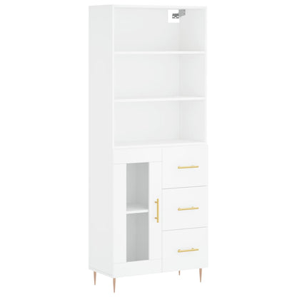 Aparador Alto Madera Contrachapada Blanco 69,5x34x180 Cm_1