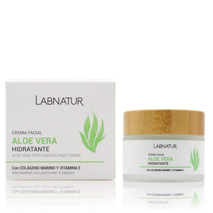 Crema Facial Aloe Vera Labnatur 50 ml | Colágeno Marino y Vitamina E | Hidrata, Calma y Mejora la Elasticidad_0