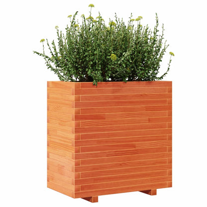 Jardinera Madera Maciza De Pino Marrón Cera 70x40x72 Cm_3
