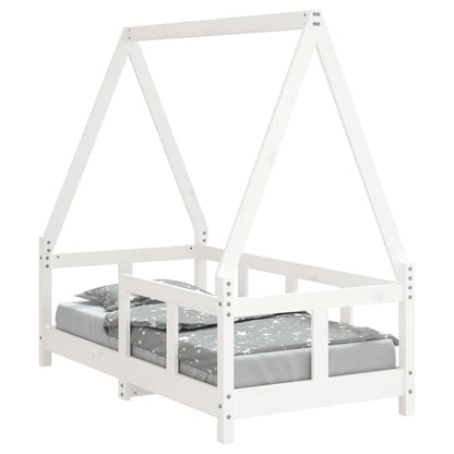 Vidaxl Estructura De Cama Para Niños Madera De Pino Blanco 70x140 Cm_0