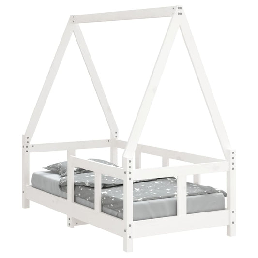 Vidaxl Estructura De Cama Para Niños Madera De Pino Blanco 70x140 Cm_0