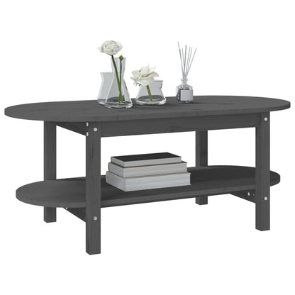 Mesa De Centro De Madera Maciza De Pino Gris 110x55x45 Cm_2