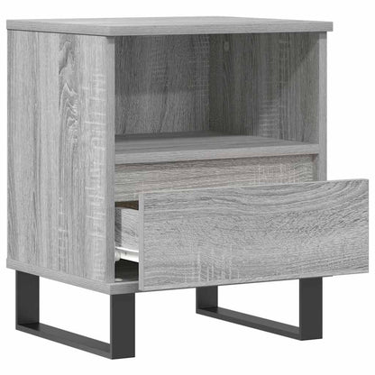 Mesita De Noche Madera De Ingeniería Gris Sonoma 40x35x50 Cm_3