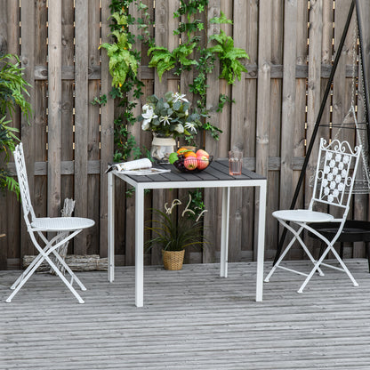 Outsunny Mesa De Jardín Cuadrada Marco Metal Para Exteriores Carga Máx. 50 Kg_1