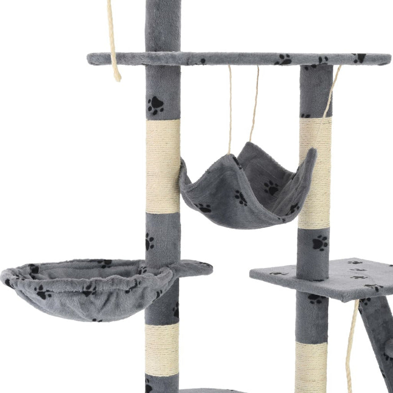 Vidaxl Rascador Para Gatos Con Poste De Sisal 230-250 Cm Huellas Gris_5