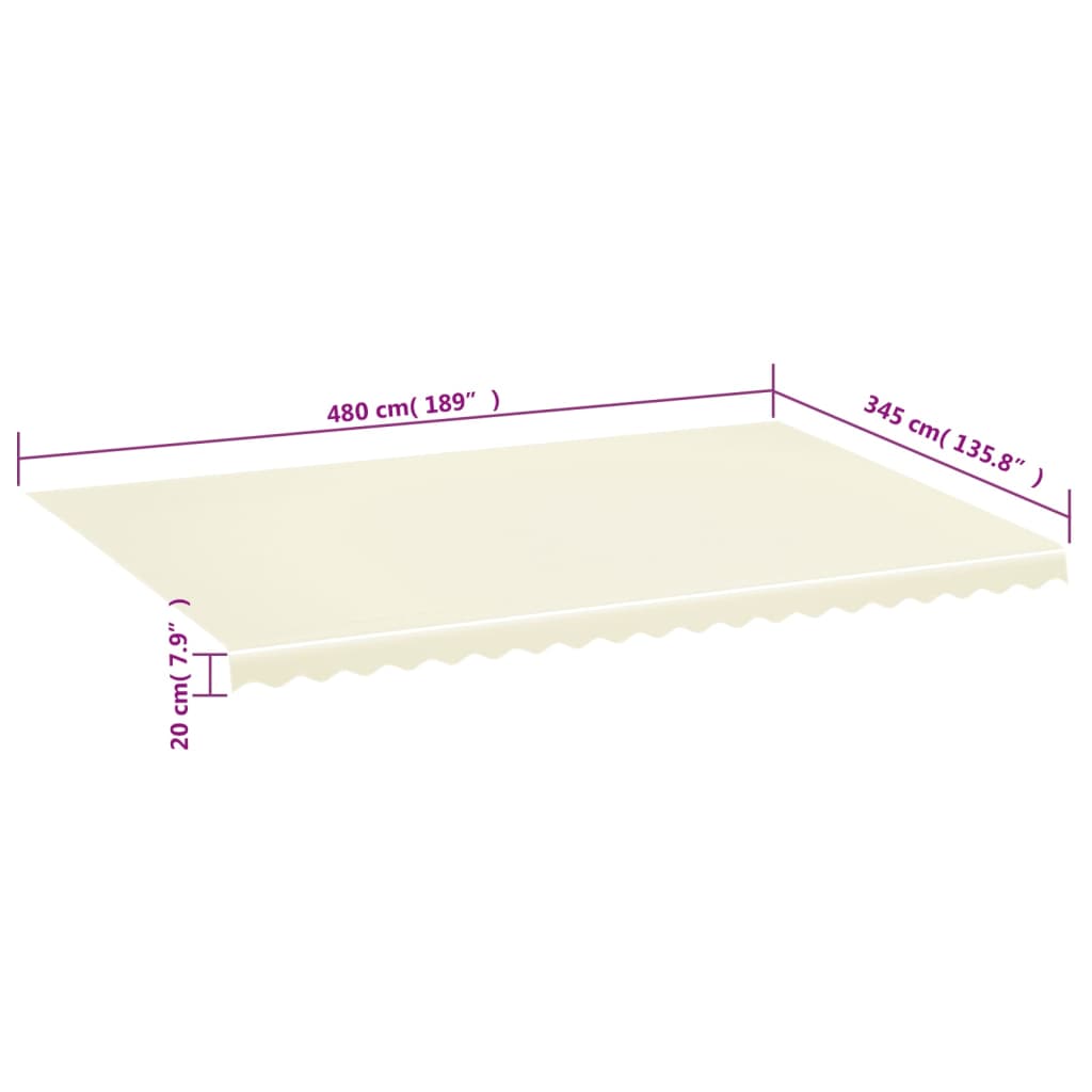Tela De Repuesto Para Toldo Crema 5x3,5 M Poliéster_5