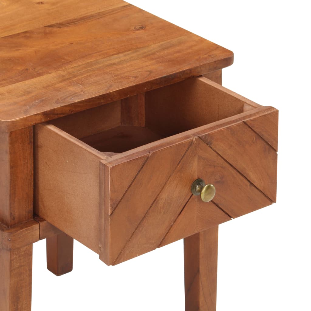 Mesita De Noche De Madera Maciza De Acacia 40x40x50 Cm_4