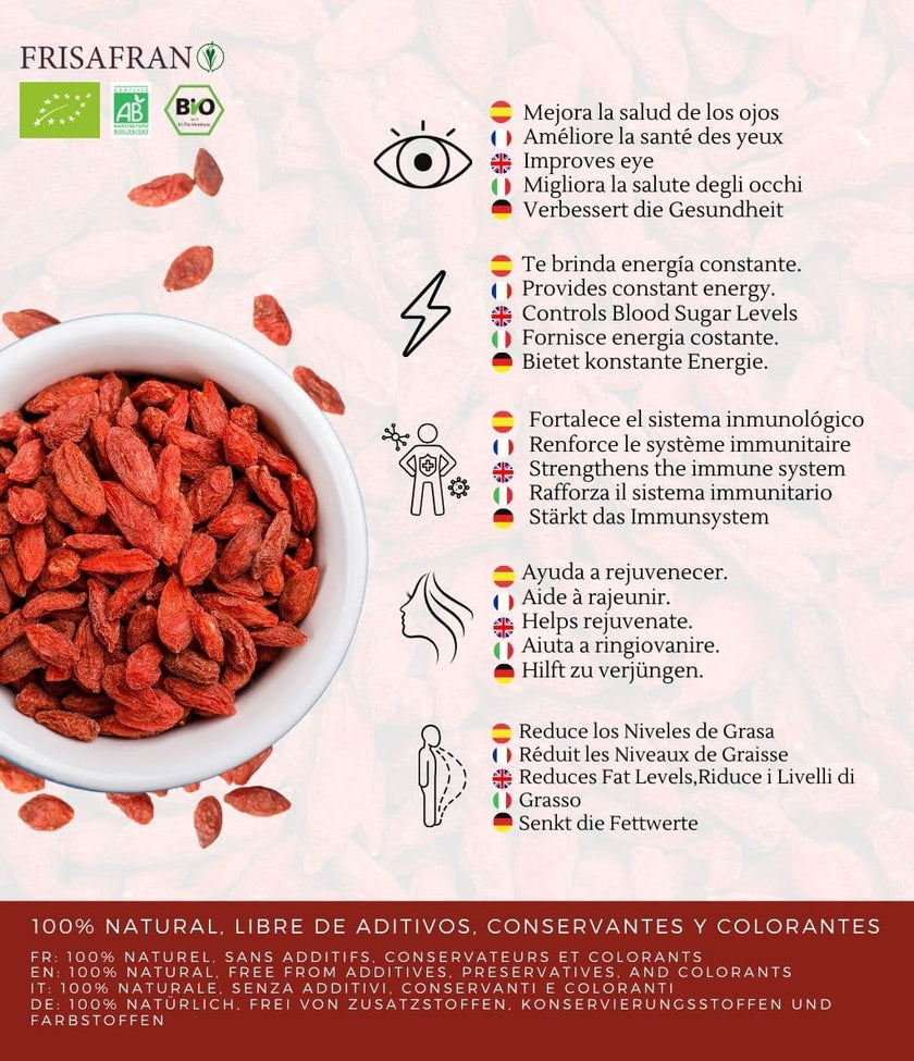 Bayas De Goji Deshidratadas Eco - Calidad Y Sabor | Frisafran 500 G_2