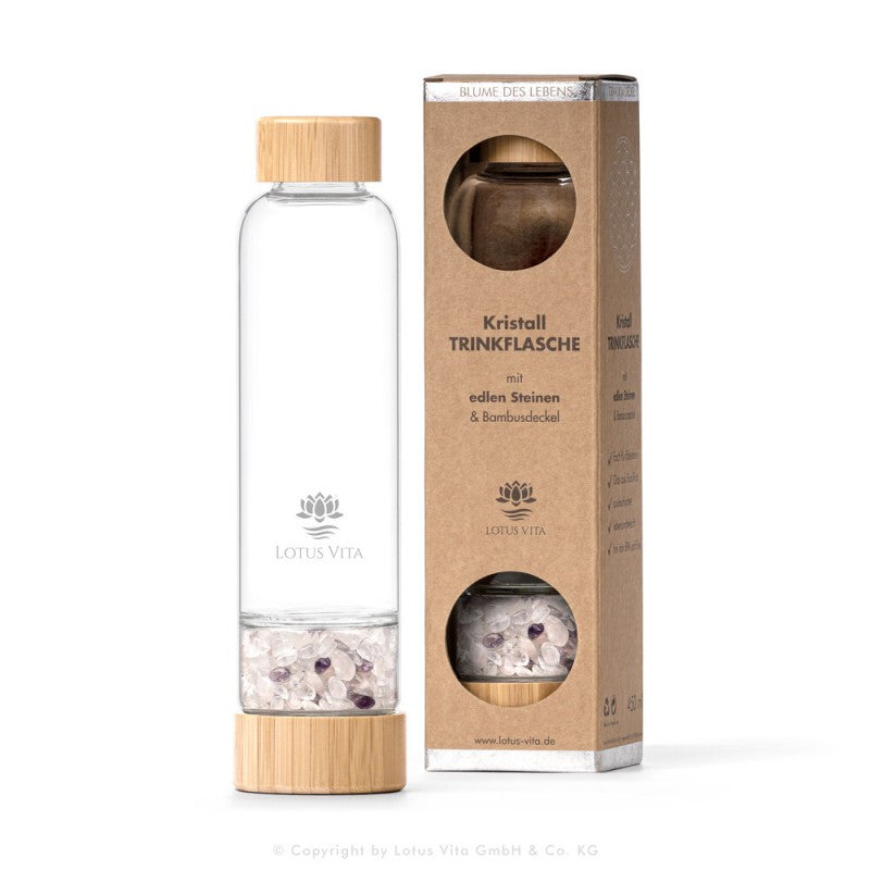 Botella Cristal Borosilicato Con Gemas Lotus Vita_1